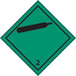 Etiquette de danger 10×10 cm en rouleau, classe 2.2 - 46037_0