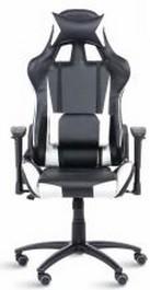 Fauteuil racing chair en simili-cuir - inclinaison 180° - accoudoirs réglables - soutien lombaire_0