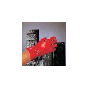 Gants de protection chimique - trempés en PVC rouge 27 cm - Taille 9/10 - Honeywell Safety Products_0