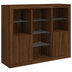 Helloshop26 - Buffet bahut commode armoire meuble de rangement organisateur cuisine salle de séjour salon avec lumières LED 3 pcs 02_0037202 - 30002_0