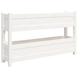 Helloshop26 - Jardinière bac lit surélevé plantes fleurs terrasse jardin 112 x 25 x 66 cm bois massif de pin blanc 02_0037399 - 3000214244587_0