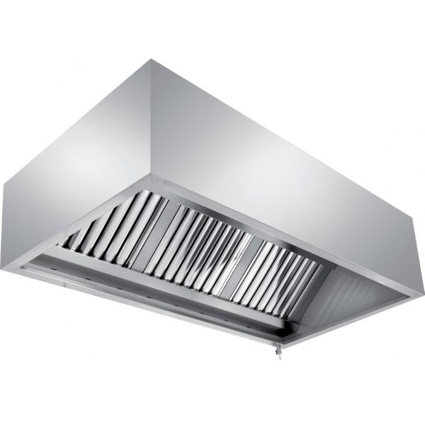 Hotte murale rectangulaire en inox ferritique - 6 litres - 3000 mm - Profondeur 900 mm - Débit 3600 m³/h à 115 PA_0