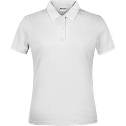 JAMES NICHOLSON, Polo femme, manches courtes, manches avec bande elasthanne, blanc, XXXL, - XXXL blanc 7865540614413_0