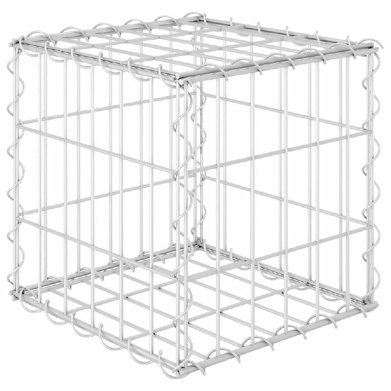 Jardinière lit surélevé pour plantes et fleurs - Cube à gabion en fil d'acier 30 x 30 x 30 cm - Réf. 02_0000964_0