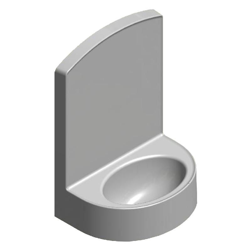 Lave-mains monobloc compact de face - 530 x 380 mm - Atout Composites - Gel Coat antibactérien_0