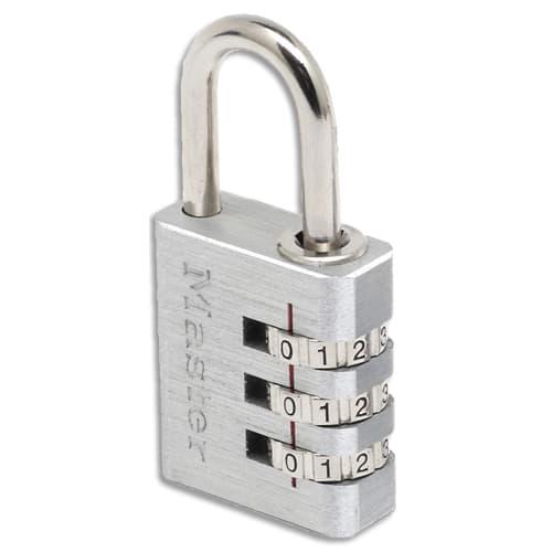 Master Lock - Cadenas en aluminium 30 mm - combinaison programmable 3 chiffres, sous blister_0