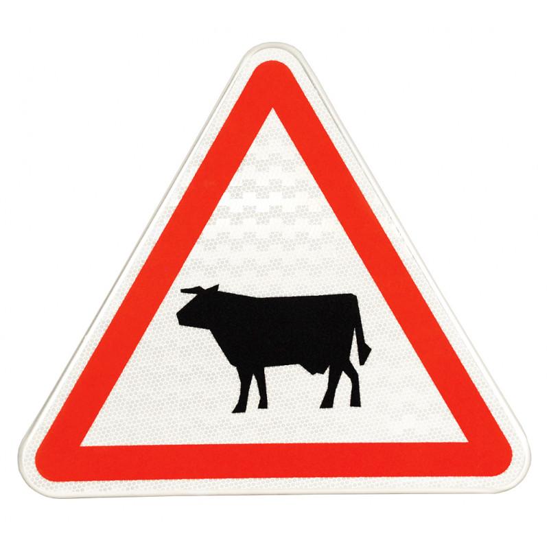 Panneau de danger A15a1 - Passage d'animaux domestiques (vache)_0