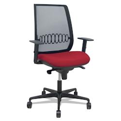 Piqueras y Crespo Silla Alares sincro malla negra bali granate brazo regulable - rouge multi-matériau 397SM840B933B10B68R65_0