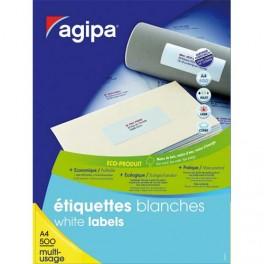 AGIPA BOÎTE DE 8000 ÉTIQUETTES BLANCHES 105X35 IMPRESSION LASER COPIEUR ET JET D ENCRE 100801