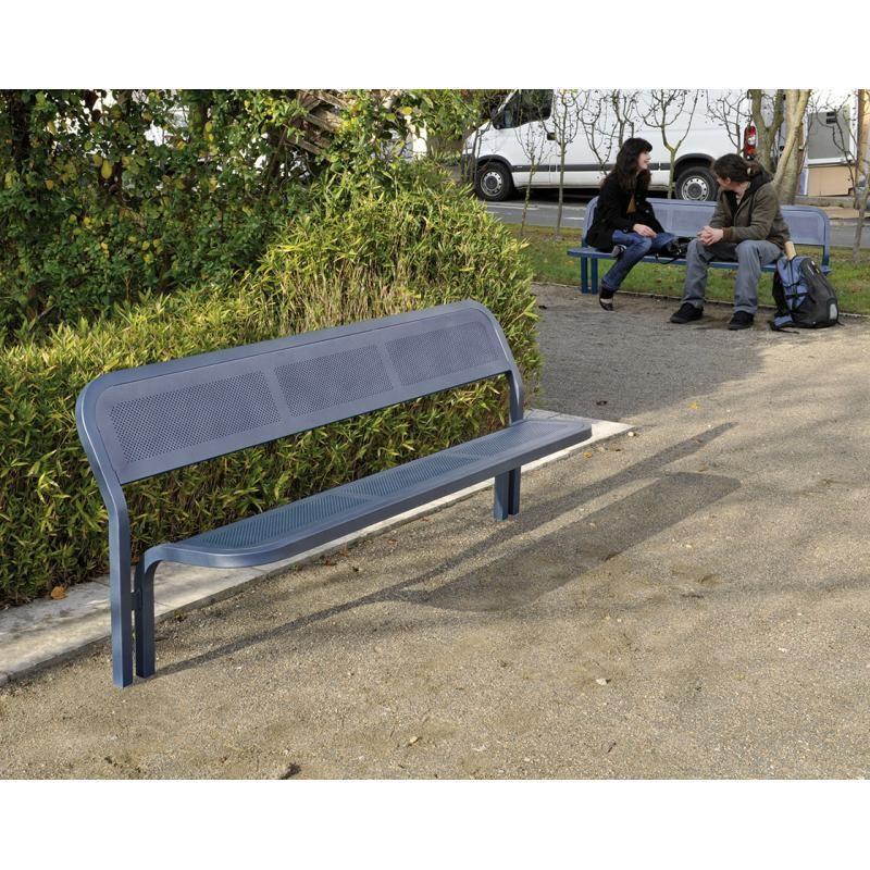 Banc convivial en acier - 200 cm - peinture personnalisable - structure durable_0