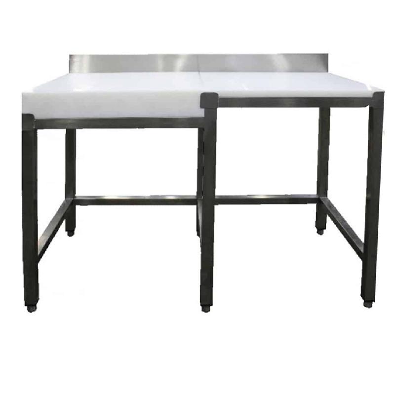 Combiné professionnel adossé planche poly + billot bois à droite P 600 mm (Longueur, mm: 1800)_0