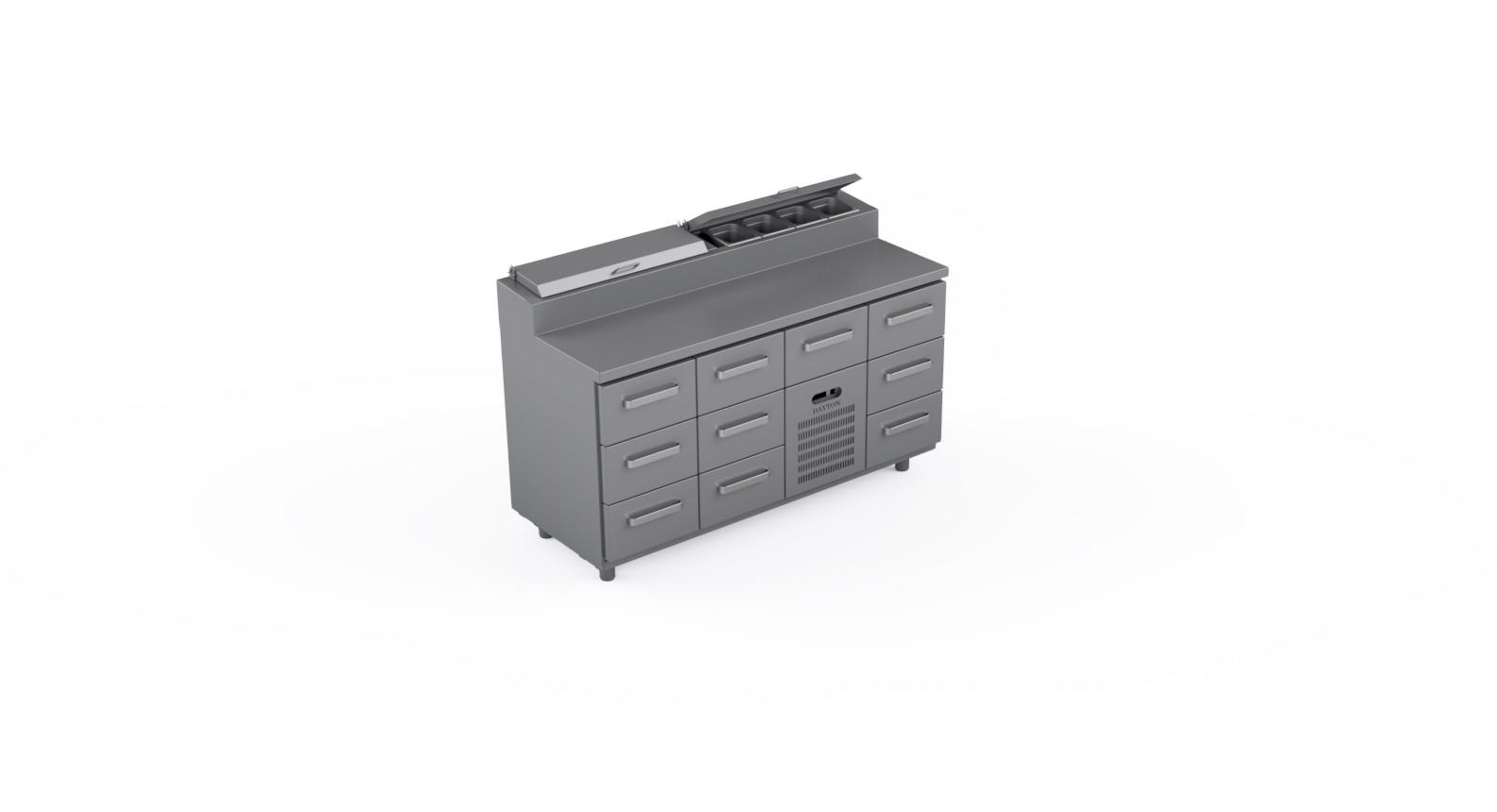 Comptoir réfrigéré en acier inoxydable - 1600 × 660 × 900 mm - CST-16-3303_0