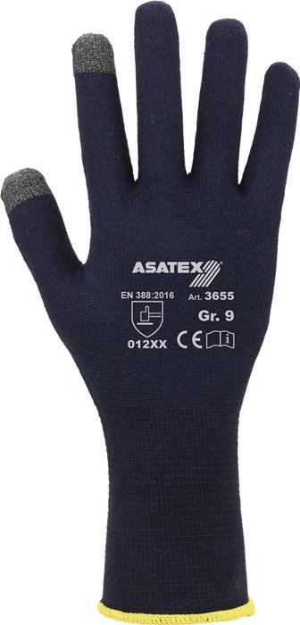 Gant tricot fin pour smartphones pour smartphones et écrans tactiles taille 8 bleu foncé Support : Coton / élasthanne EN 388 catégorie EPI II ASATEX_0