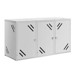 Helloshop26 - Cache-poubelle habillage abri 3 x 240 litres fentes d'aération acier inoxydable 201 argent métallisé 14_0008483 - 3000221125497_0