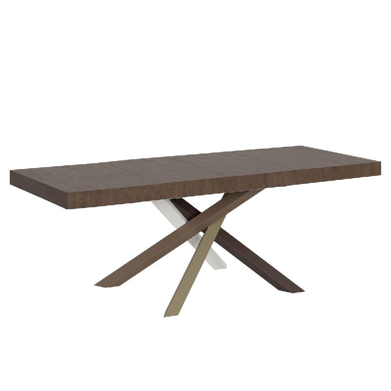 Itamoby Table Extensible 180/440X90 Cm Volantis Premium Noyer Pieds Multicolores 4/C - marron VE180PRE84ALL-NC_0