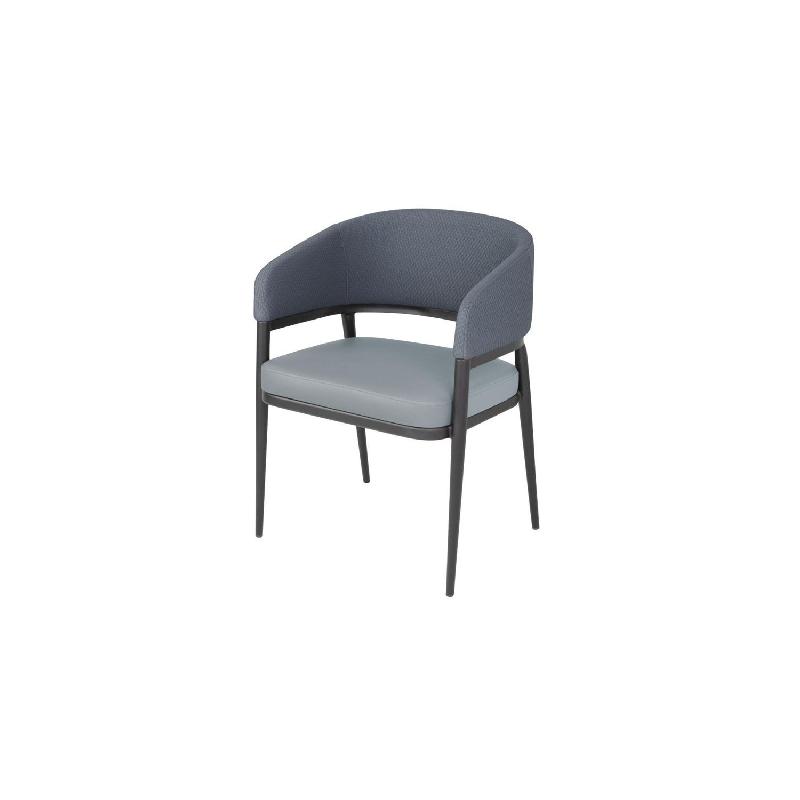 Lot de 2 fauteuils d'intérieur (H)773 x (L)570 x (P)550 mm, bleu grisé, MÉRIDIAN_0