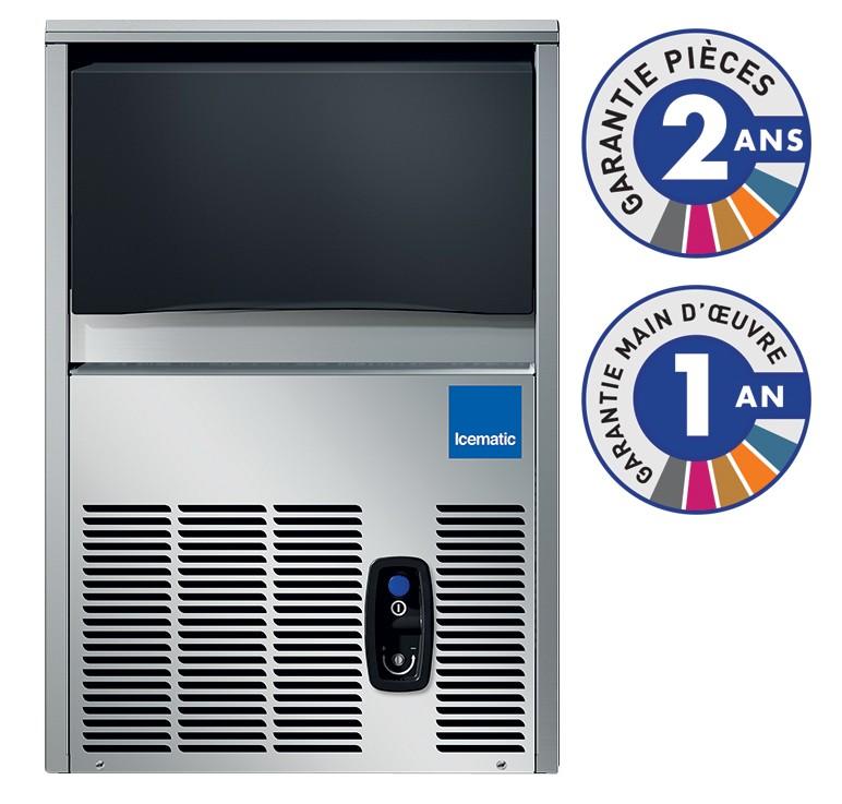 Machine à glaçons pleins - CS25A - Icematic - Système à aspersion - 23kg/jour, stockage 7kg, inox_0