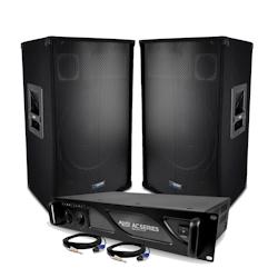 Pack Sonorisation - AUDIO CLUB 12 - Sono DJ Bass Reflex Enceintes Trapézoïdal à 3 voies 12