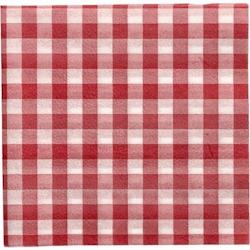 Papstar 100 Serviettes, 1 pli pliage 1/4 33 cm x 33 cm rouge/blanc 