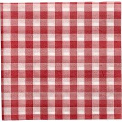 Papstar 100 Serviettes, 1 pli pliage 1/4 33 cm x 33 cm rouge/blanc 