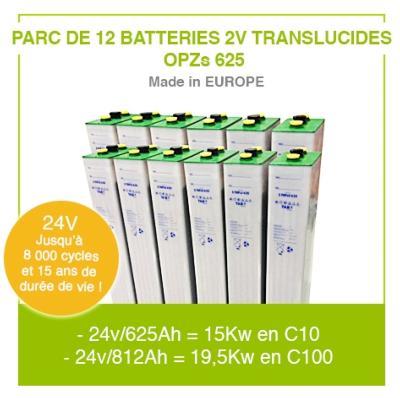 Parc de 12 batteries OPZS tab translucide 625 ah 2v (24v)_0