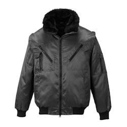 Portwest - Blouson pilote pour homme Noir Taille L - L noir polyester 5036108203789_0