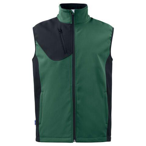 PROJOB 3702 BODYWARMER SOFTSHELL PRIO BICOLORE VERT FORÊT - TAILLE XS