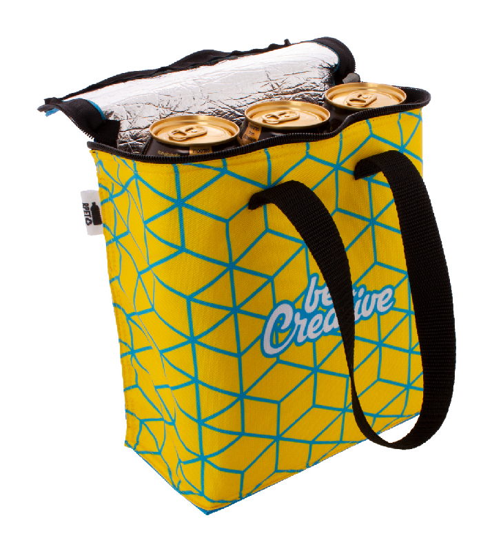 Sac isotherme zippé sur mesure - polyester RPET 600D doublé aluminium - pour 6 cannettes 0,33 L - impression sublimation_0