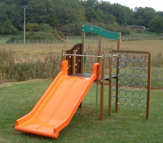 Structure de jeux pour enfants - Tour multi-jeux avec toboggan, filet et mur d'escalade - 6 à 12 ans_0