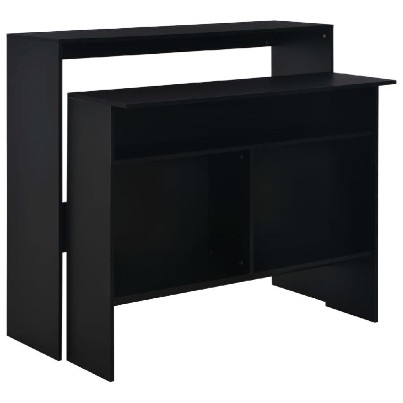 Table haute mange-debout - bar bistro avec 2 dessus de table noirs - 130 cm - modèle 0902039_0