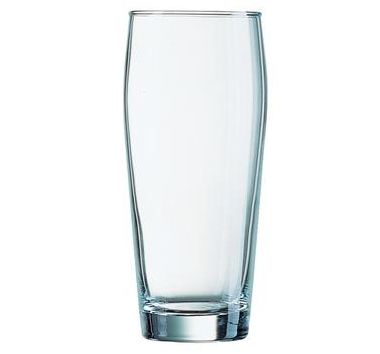 Verres de table chope à bière forme haute 33 cl willy becher arcoroc professionnal non trempé 24670_0