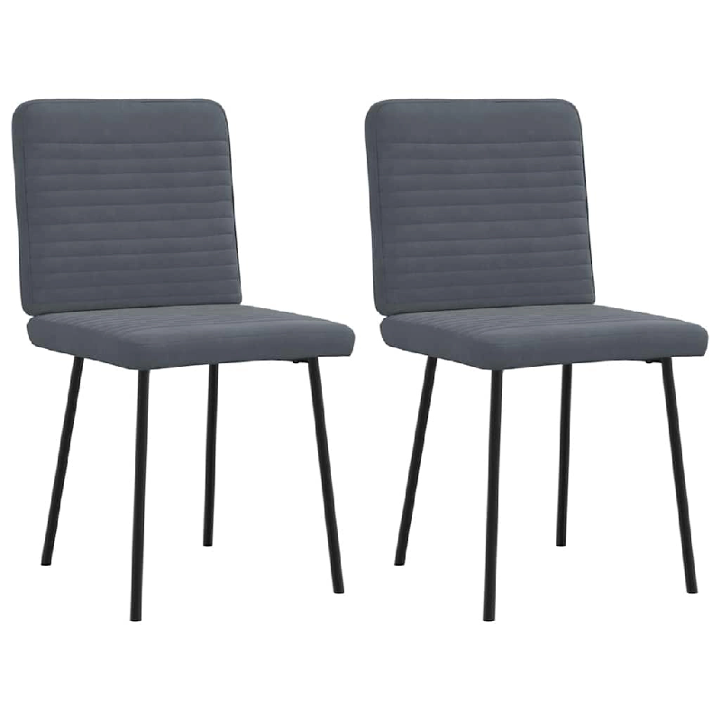 VidaXL Chaises à Manger Lot De 2 Gris Foncé Velours - gris 4101134_0