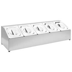 VidaXL Récipient Gastronorm Avec 5 Bacs Gn 1 6 Acier Inoxydable - argenté 51222_0