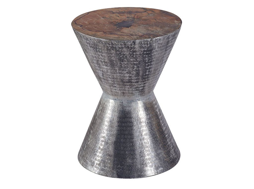 Woodstock - Tabouret de restaurant - Scandiprojects - Tamarin et aluminium - Ø 35 x H 46 cm - Réf : MXESSTABOU_0
