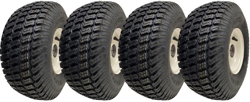 15x6.00-6 Grass Lawnmower Wheels Tyres Fitted on Rims 20mm Bearings (Set of 4)_0