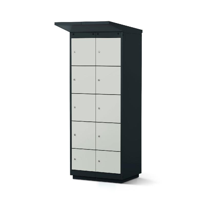 Casier de rechargement extérieur pour batteries de vélo Bravour® - 8 compartiments avec serrure monnayeur et prises IP55_0