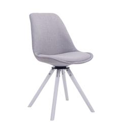 CLP Chaise de salle à manger Troyes Pivotante Tissu Pieds Rond Gris - 151856208_0