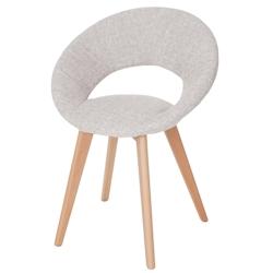Décoshop26 - Chaise de salle à manger x1 design rétro 50s en tissu crème / gris 04_0002393 - gris 3000277832691_0