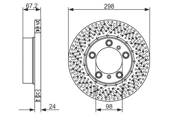 Disque de frein Bosch 0986479674 - avant, poinçonné et ventilé, 5 trous_0