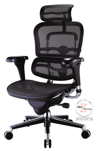 Fauteuil ergonomique Tech - mécanique synchrone, dossier en résille, accoudoirs 3D, piétement aluminium_0