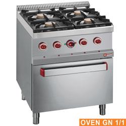 Fourneau 4 feux gaz - Four électrique à convection GN 1/1 - Optima 700 G77/4BFEV7-S_0