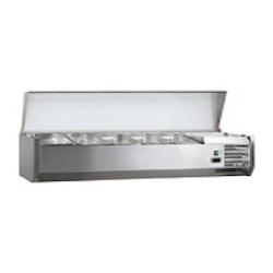 L2G - C-VRX1400/380 - vitrine a ingredients inox, +2/+8°c, gaz r600a couvercle inox, 4gn1/3 + 1gn1/2-150, non compris - C-VRX1400/380_0
