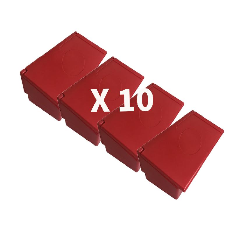 Lot de 10 bacs à sable 100L avec pelle - polyéthylène haute densité - Fabriqué en France_0
