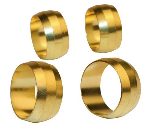 Lot de 4 bagues de serrage biconiques en laiton - D.14 - Pour tube en cuivre_0