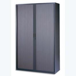 MT INTERNATIONAL ARMOIRE HAUTE MÉTAL MONOBLOC CORPS ET RIDEAUX ANTHRACITE 4TABLETTES - DIM. 120X198X43 CM