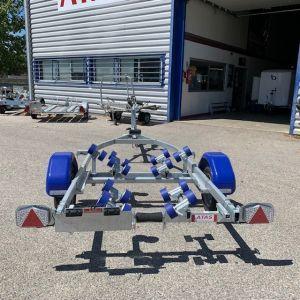 Remorque porte bateau 750 kg PTAC (déclassé en 500 kg) - Galaxy 2.0 multi-rouleaux - feux fixes étanches à LED_0