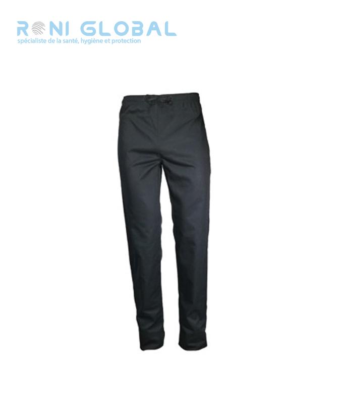 Pantalon de cuisine unisexe noir - coton/polyester - PBV - réglage entrejambe 4 positions_0