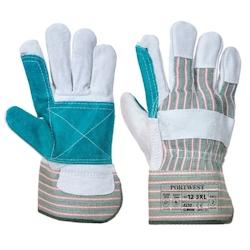 Portwest - Gants anti chaleur Docker avec paume doublée Gris / Vert Taille 10 - gris 5036146010196_0