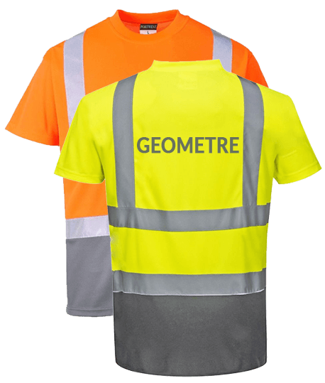 T-shirt haute visibilité GEOMETRE, Coloris et Taille : Jaune Fluo XL, Sérigraphie : Dos_0