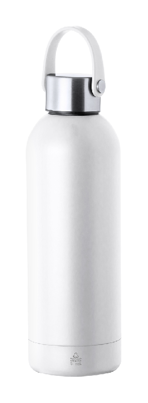 Thermos - Gourde isotherme double paroi en acier inoxydable recyclé - 500 ml - Couleur blanche_0